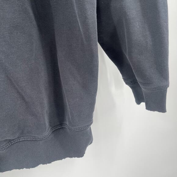 GYMSHARK Crest Hoodie Sweatshirt Size Medium Black/Gray Men's Distressed Cotton - Picture 11 of 13